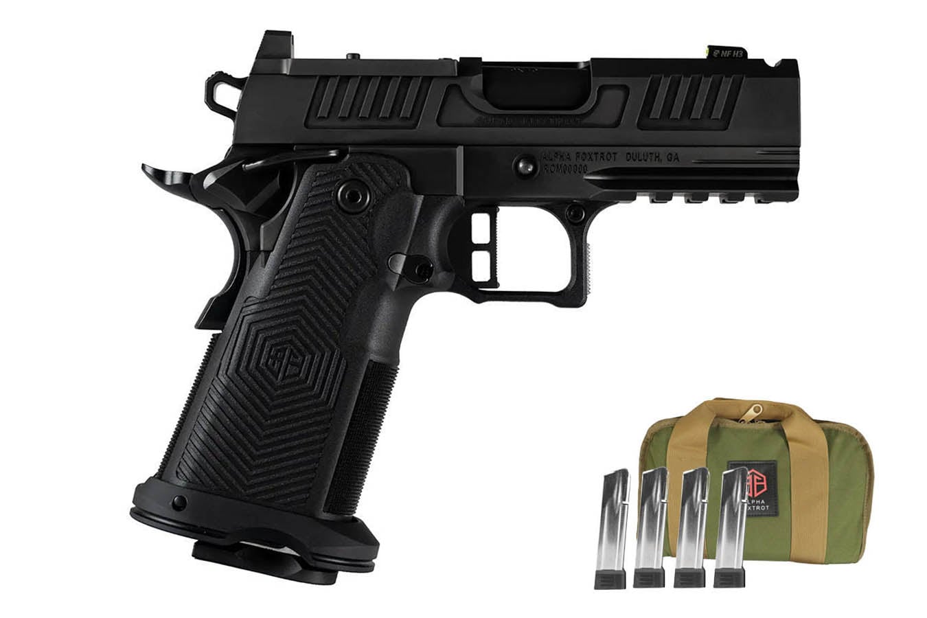 Alpha Foxtrot AF1911-ROMULUS 9mm Optic Ready Double Stack 1911 with Five Magazines and Bag